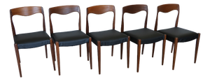 Scandinavian Chairs in the style of Niels Otto Møller, 1960s, Set of 5
