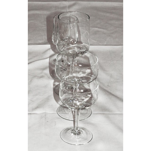 58pcs Crystal Wine Glasses Set- 5 Sizes -1970 Society Crystal -Delicate Flower Etched Design For Sale - Image 14 of 18