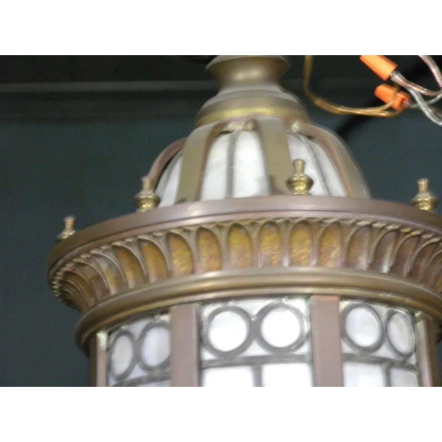 Late 19th Century Spectacular American Grand Scale Huge Aged Gilt Bronze Leaded Glass Eagle Chandelier by J.W.Caldwell For Sale - Image 5 of 6