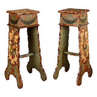 Wooden Vase Bases, Set of 2 For Sale