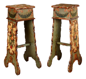 Wooden Vase Bases, Set of 2
