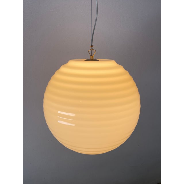 Vintage Modulo S40 Amber Murano Ceiling Lamp by Toso - Massari for Leucos, 1990s For Sale - Image 6 of 16