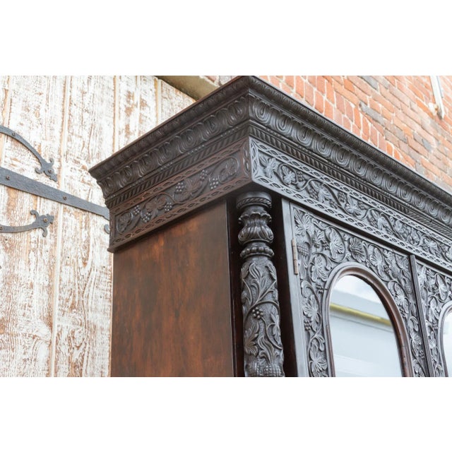 Black Antique Anglo-Indian Secretary Cabinet For Sale - Image 8 of 13
