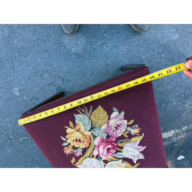 Antique Chippendale Style Neddle Point Seat Dining Chairs For Sale - Image 12 of 16