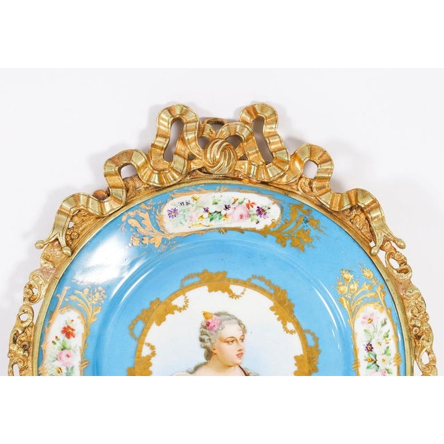 Antique Ormolu and Sevres Porcelain Portraits Wall Lights, 1800s, Set of 2 For Sale - Image 4 of 18