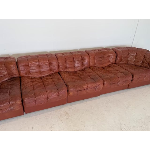 Tan DS-11 Modular Leather Sofa from de Sede, Set of 5 For Sale - Image 8 of 18