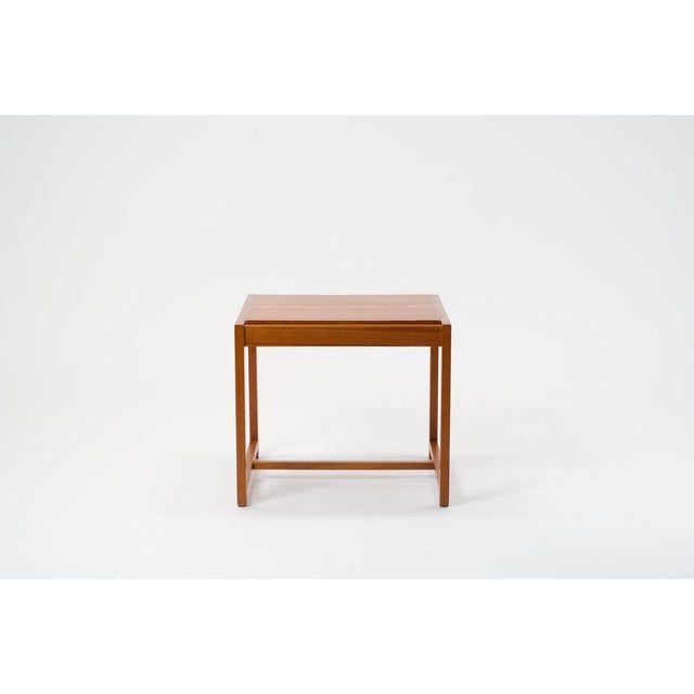 Beige Danish Folding Table or Stool OD57 in Teak & Wool by Erik Buck, Buch for OD Møbler, Denmark, 1950s For Sale - Image 8 of 17