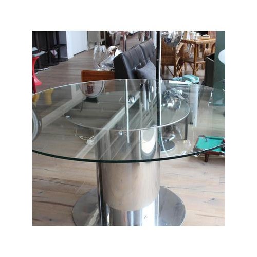 Cidonio Round Glass and Mirror Table by Antonia Astori de Ponti for Driade, Italy, 1960s For Sale - Image 6 of 11