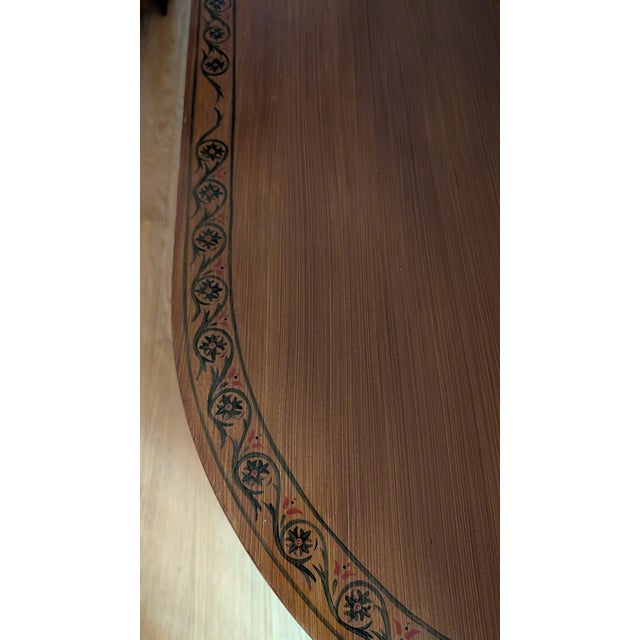 1980s Mid-Century Modern Hand Painted Bombe Demi-Lune For Sale - Image 9 of 12