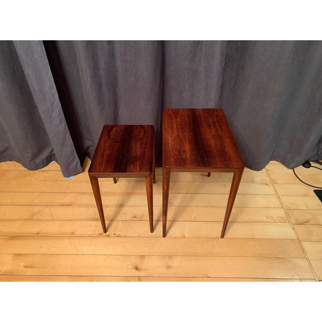 Rosewood Tables 64 B by Erik Riisager Hansen, Haslev Møbelsnedkeri, Denmark, 1960s, Set of 2 For Sale - Image 3 of 17
