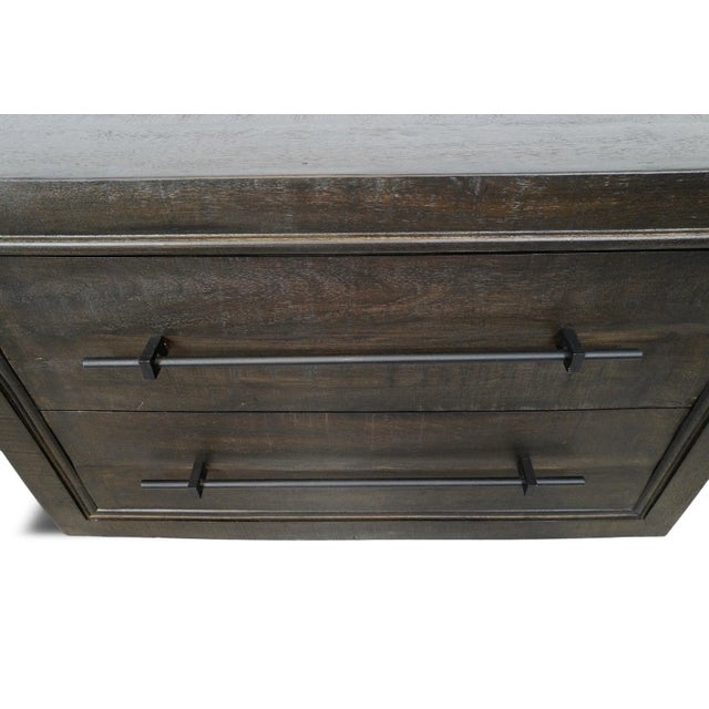 Modern Espresso Two Drawer Nightstand For Sale In Los Angeles - Image 6 of 7