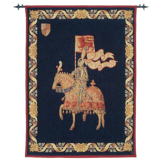 This striking medieval tapestry was inspired from an original woven in the Loire Valley Workshops in France in the 16th...