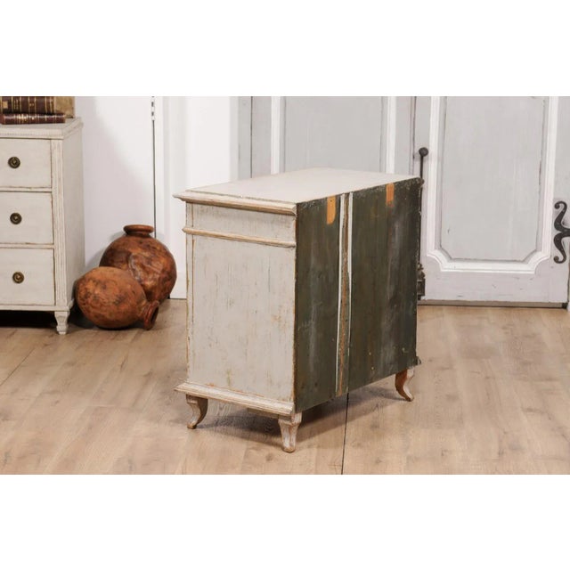 1880s Swedish Neutral Grey Painted Small Cabinet with Single Drawer over Door For Sale - Image 12 of 12