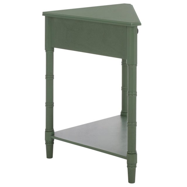 Gomez 1 Drawer 1 Shelf Corner Table in Dusty Green For Sale - Image 9 of 10