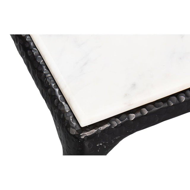 Modern Iron and Marble Dining Table For Sale In Raleigh - Image 6 of 12