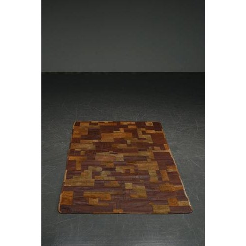 Handcrafted Leather Rug, 1960s For Sale - Image 12 of 12