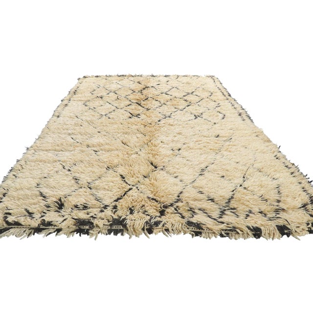 Vintage Moroccan Beni Ourain Rug - 06'02 x 10'05 For Sale In Dallas - Image 6 of 9