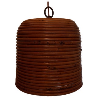 Rattan Bamboo Wicker Hanging Pendant Light For Sale