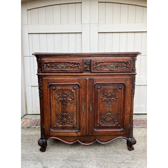 Antique French Louis XV Buffet Sideboard Cabinet Carved Oak Server c1920. Direct from France, a beautiful antique Louis XV...