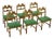 Vintage Razorblade Chairs in Oak and Green Mohair by Henning Kjærnulf, 1960s, Set of 6 For Sale