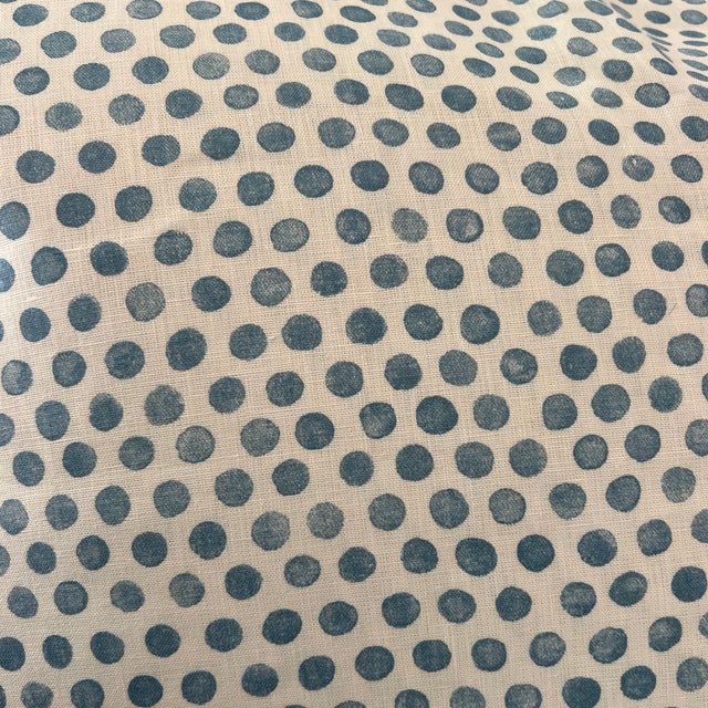 Contemporary Lisa Fine Tika in Light Blue Linen Fabric- 3 1/2 Yards For Sale - Image 3 of 5