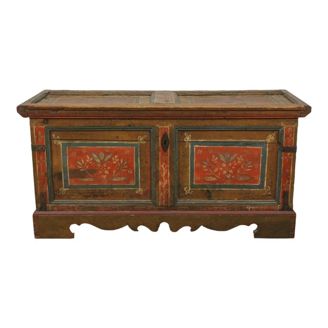 Antique Pennsylvania Dutch Paint Decorated Blanket Chest For Sale