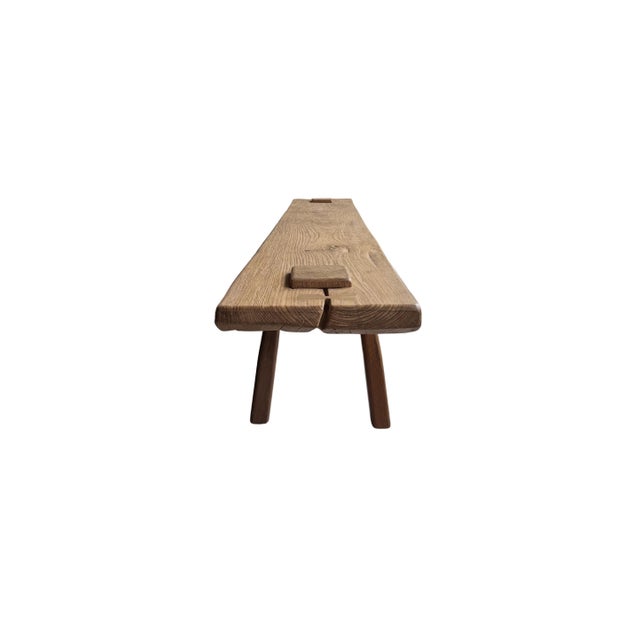Wood Sculptural Teak Wood Long Bench Stunning Wood Textures, Modern Organic For Sale - Image 7 of 8