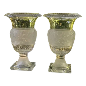 1970s Crystal Vases - a Pair