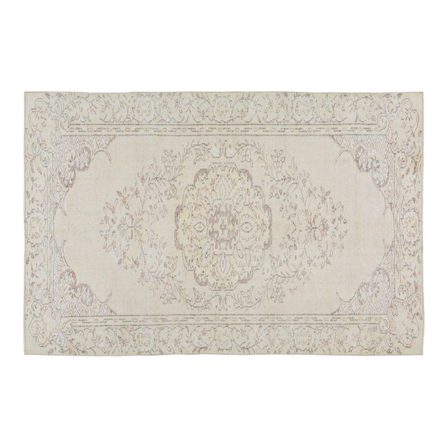 Vintage Turkish Anatolian Hand Knotted Wool Rug,5'7"X8'6" For Sale