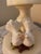 Hollywood Regency Vintage Spanish Pegasam Alabaster Table Lamp With White Doves For Sale - Image 3 of 8