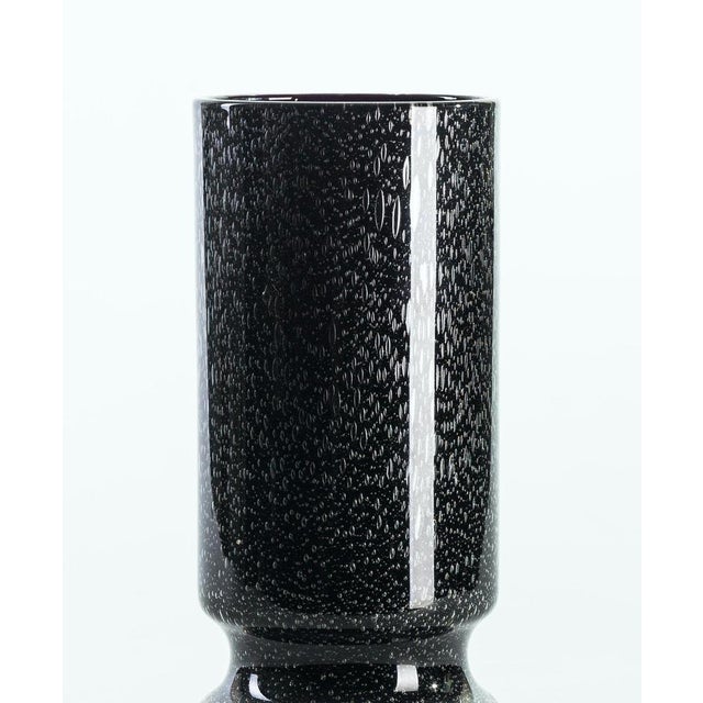 Vintage Square Smoked Glass Vase with Relief Weave, Germany, 1970s For Sale - Image 4 of 5