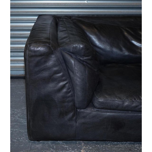 Zenna Sectional Grey Leather Sofa with Feather Filled Cushion from Timothy Oulton For Sale - Image 10 of 18