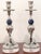 Mid 20th Century Italian Silver-Plated, Lapis & Lucite Tennis Motif Candlesticks - a Pair For Sale - Image 4 of 10