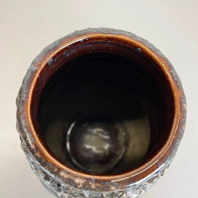 German Vintage Pottery Fat Lava Vase from Scheurich WGP, 1970s For Sale - Image 16 of 18