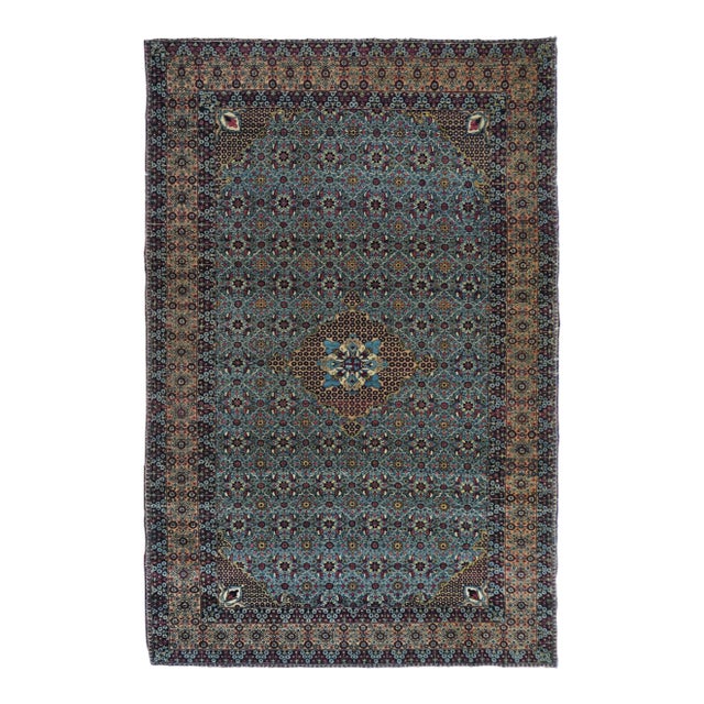 Antique Tehran Rug 4'5'' X 6'11'' For Sale
