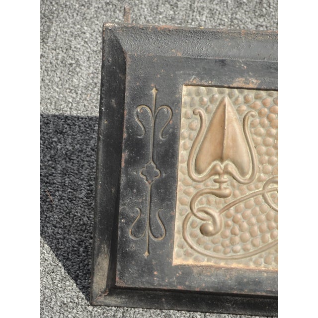 Black Vintage Art Nouveau Metal Fireplace Grill Grate ~ Black Wall Ceiling Vent For Sale - Image 8 of 13