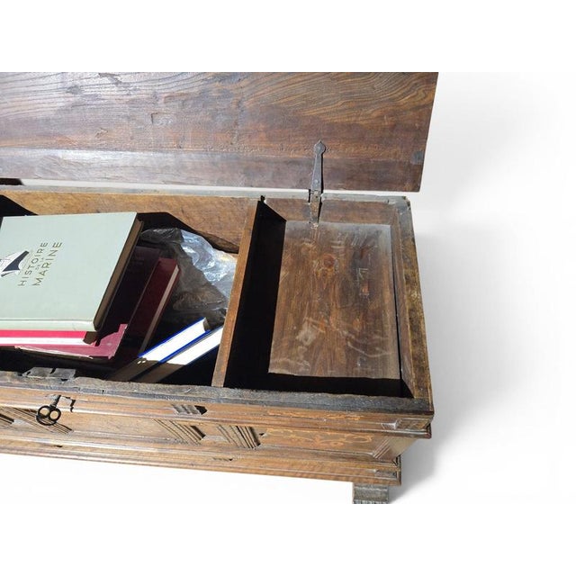 19th Century Catalan Marquetry Chest with Secret Drawers and Compartments, 1850 For Sale - Image 9 of 13