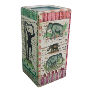 Late 20th Century Vintage John Derian Hand Painted Porcelain Jungle Animal Themed Vase