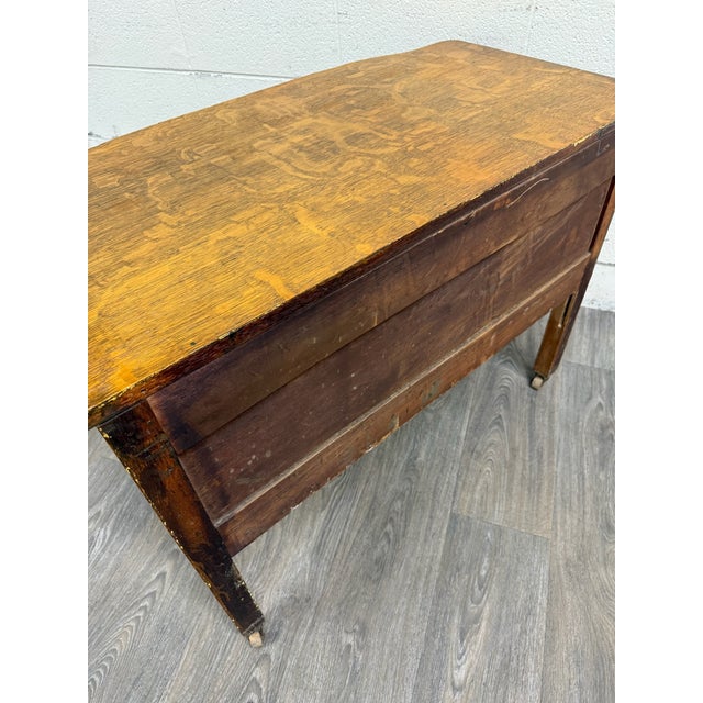 Antique Mission Arts and Crafts Tiger Oak Server Bureau Sideboard Buffet For Sale - Image 10 of 10