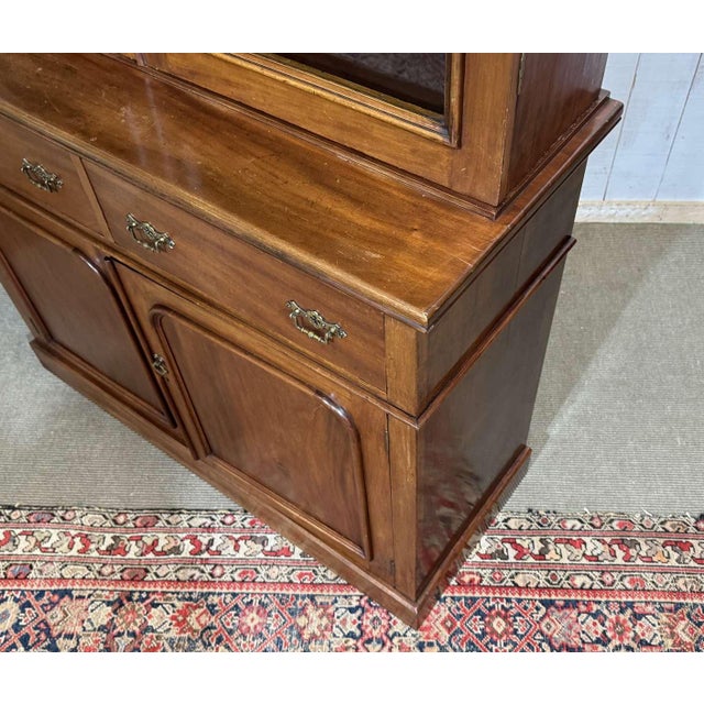 Antique Victorian Two-Section Mahogany Bookcase, 1800s For Sale - Image 12 of 15
