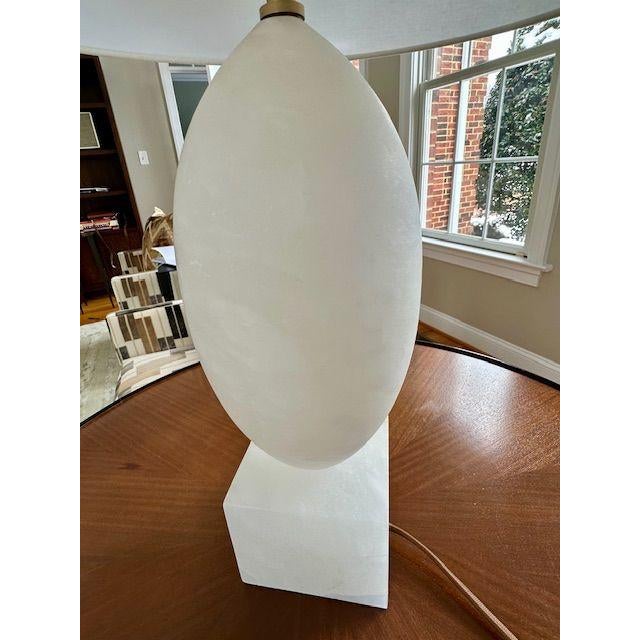 Versa Alabaster Lamp by Visual Comfort The sculptural Versa table lamp by Visual Comfort features a softly tapered...