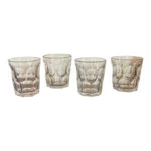 Antique Mid 19th Century American Classical Ashburton Flint Glass Whiskey Tumblers, Circa 1850 - Set of 4