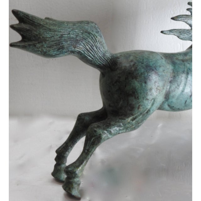 Midcentury Bronze Running Horse Statue For Sale - Image 4 of 9