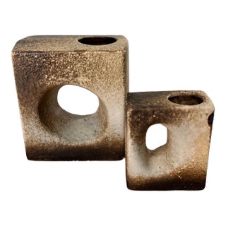 Marius Van Woerden “Fat Lava” Chimney Vases, Gouda, Holland 1970s. Set of 2. For Sale