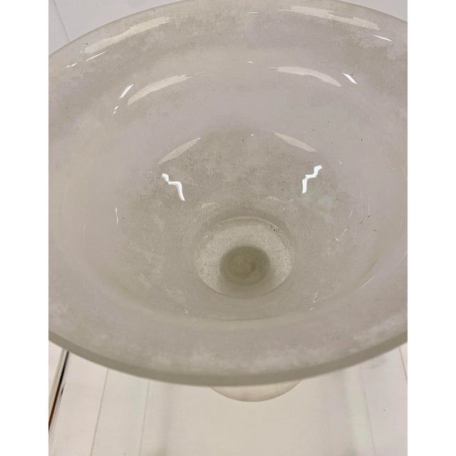 Murano Scavo Glass Footed Center Bowl, Italy, 1980s For Sale - Image 12 of 13