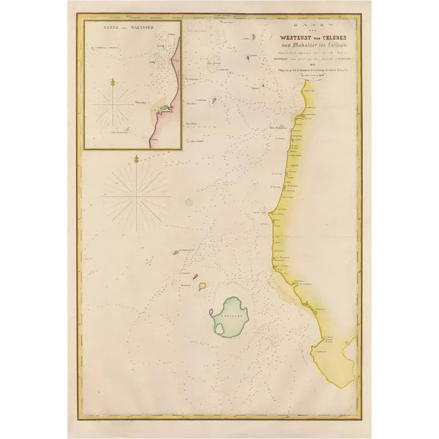 Large Antique Map of the West Coast of Celebes, 1848 For Sale - Image 6 of 6