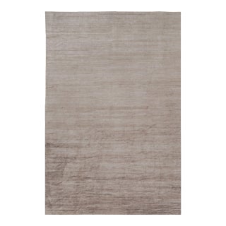 Rug & Kilim’s Oversized Modern Textural Rug in Brown, White and Beige Striae - 12x18 For Sale