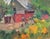 Garden House by Mikael Olson | Oil on board Painting of a house surrounded by a garden. For Sale