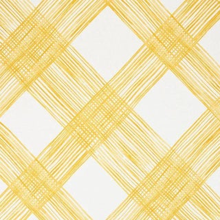 Sample - Schumacher X Porter Teleo Traverse Fabric in Yellow For Sale