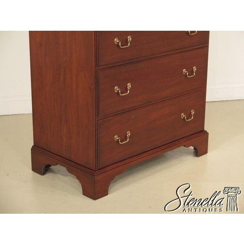 Brown Henkel Harris Model #134 Cherry High Chest of Drawers #24 Finish For Sale - Image 8 of 9